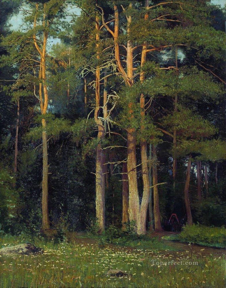 pine forest in ligovo 1895 classical landscape Ivan Ivanovich trees Oil Paintings